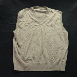 Ben Hogan Mens V Neck Sweater Vest Size L 100% Merino Wool Made in Italy